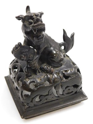 Lot 30 - A Qing dynasty late 19thC bronze censer and...