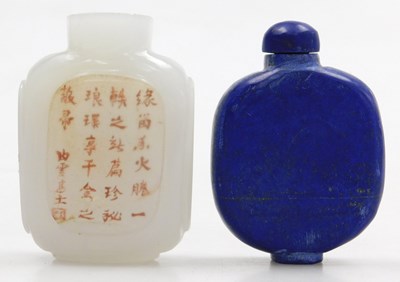 Lot 32 - A Chinese lapis lazuli snuff bottle and...