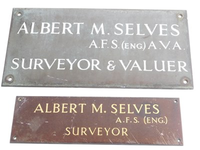 Lot 483 - Two surveyors' office wall plaques, comprising...