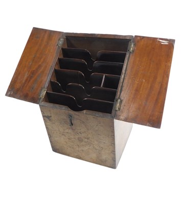 Lot 485 - A 19thC mahogany stationery box, with opening...