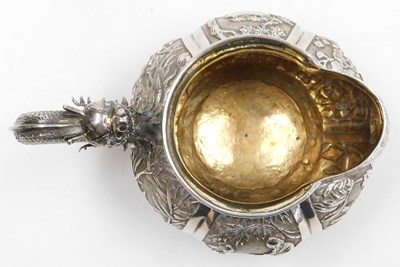 Lot 9 - A late 19thC Chinese silver cream jug and...