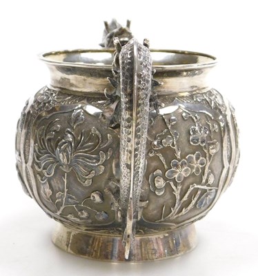 Lot 9 - A late 19thC Chinese silver cream jug and...