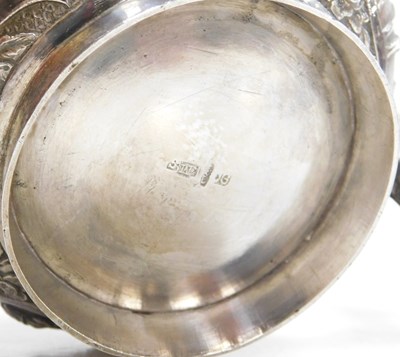 Lot 9 - A late 19thC Chinese silver cream jug and...