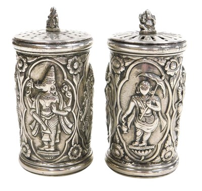 Lot 12 - A pair of late 19thC Indian salt and pepper...