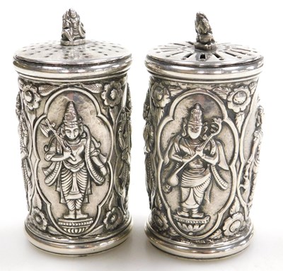 Lot 12 - A pair of late 19thC Indian salt and pepper...