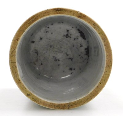 Lot 6 - A Chinese porcelain brush pot, of cylindrical...