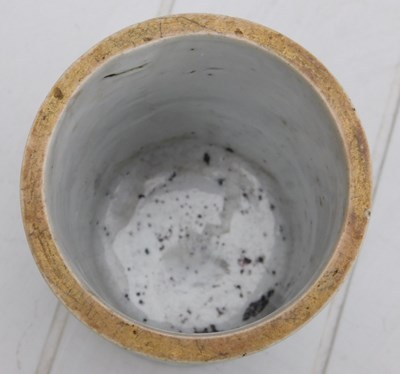 Lot 6 - A Chinese porcelain brush pot, of cylindrical...