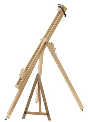 Lot 499 - An artist's easel and a table top easel, 116cm...