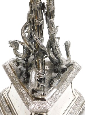 Lot 7 - A late 19thC Chinese silver centrepiece,...