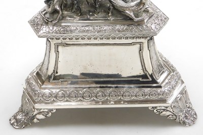 Lot 7 - A late 19thC Chinese silver centrepiece,...