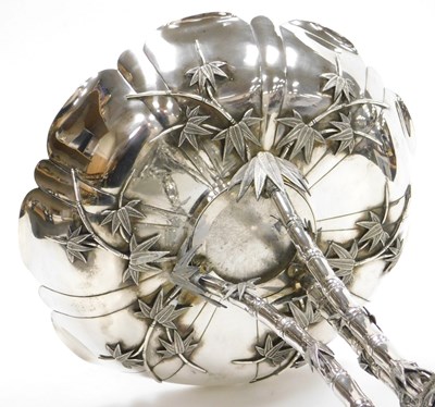 Lot 7 - A late 19thC Chinese silver centrepiece,...