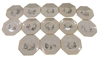 Lot 525 - A Brownfield Ivory 20thC part dessert service,...