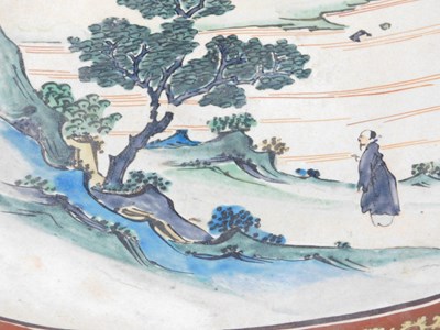 Lot 25 - A Japanese Meiji period Kutani dish, decorated...