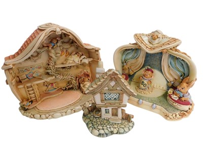 Lot 533 - Three Pendelfin rabbit buildings, comprising...