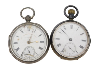 Lot 378 - Two 20thC silver cased pocket watches, one...