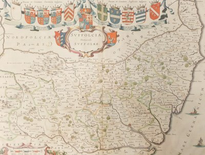 Lot 562 - After Blaeu. Map of Suffolk, later...
