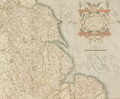 Lot 566 - A 17thC map of York, Lincoln, Derby, Stafford,...