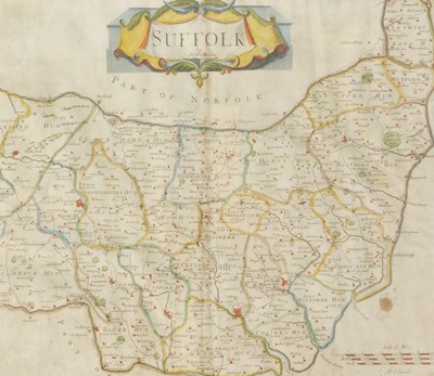 Lot 567 - After Robert Morden. County map of Suffolk,...