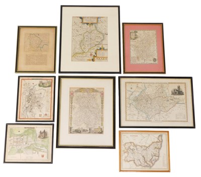Lot 574 - A 17thC later coloured map of Rutland, and...