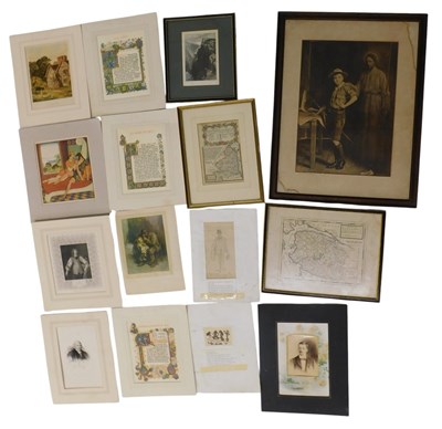Lot 582 - An early 20thC print of a boy scout, with...