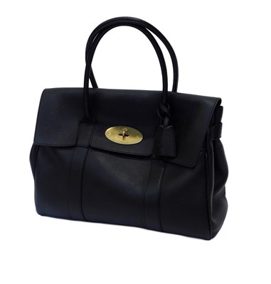 Lot 51 - A Mulberry Bayswater black leather handbag,...