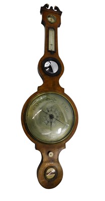 Lot 878 - A 19thC mahogany wheel barometer, the silvered...