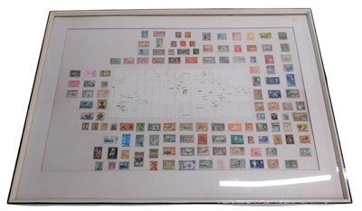 Lot 594 - A hand drawn map of the world, showing various...