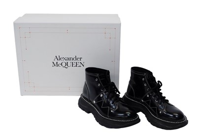 Lot 57 - A pair of Alexander McQueen black leather...