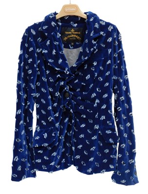 Lot 63 - A Vivienne Westwood Anglomania blue velvet...