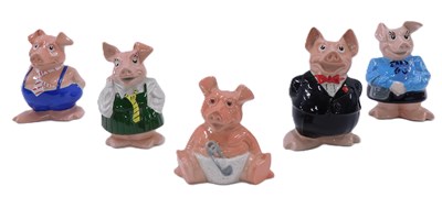Lot 626 - A set of five Wade NatWest pig money boxes.