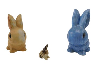 Lot 643 - A large Sylvac blue glazed rabbit, model...
