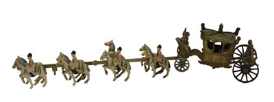 Lot 644 - A Crescent diecast Coronation coach with horses.