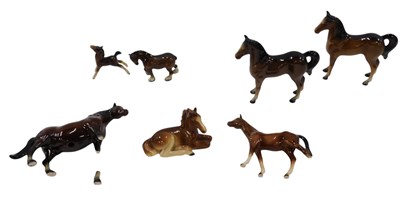 Lot 645 - A collection of ceramic horses, various makers...