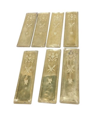 Lot 666 - Seven late 19th/early 20thC brass door finger...