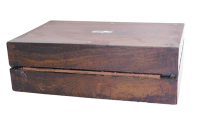 Lot 738 - A 19thC mahogany writing box, with mother of...