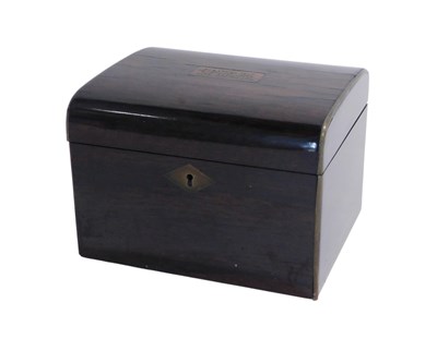 Lot 744 - A 19thC mahogany tea caddy, with brass bound...