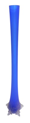Lot 706 - A late 20thC blue art glass vase, on a fluted...