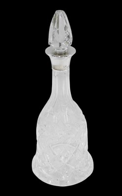 Lot 257 - An Elizabeth II cut glass bell shaped decanter,...