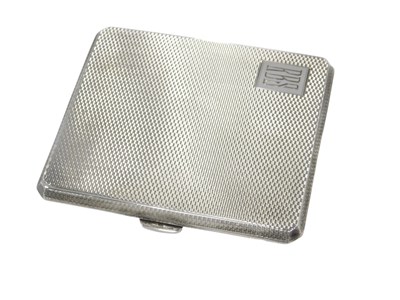 Lot 763c - A George VI engine turned silver cigarette...