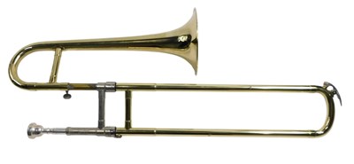 Lot 786 - A Jupiter brass small trombone, in a fitted case.