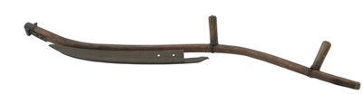 Lot 812 - A scythe, with shaped wooden handle.