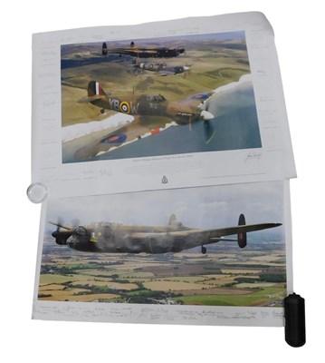 Lot 836 - A small collection of aviation prints, each...