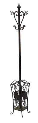 Lot 870 - A bronze painted wrought metal umbrella...