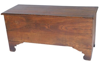 Lot 872 - A 19thC elm coffer, of plain form, on bracket...