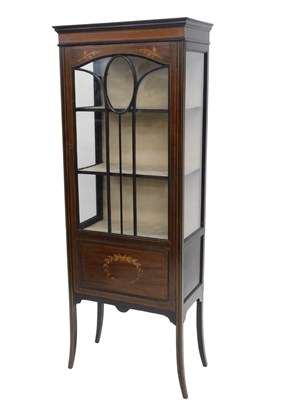 Lot 876 - An Edwardian mahogany and marquetry display...