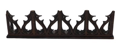 Lot 877 - A 19thC Gothic carved wooden pelmet, 111cm wide.
