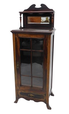 Lot 879 - An Edwardian rosewood and chequer banded music...