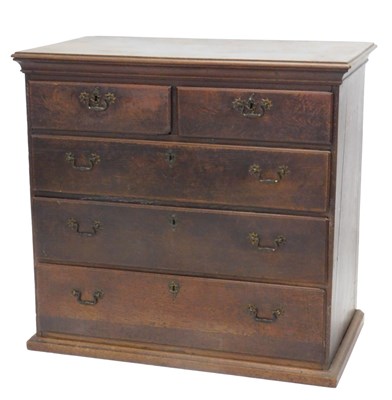 Lot 880 - A late 18th/early 19thC oak chest of drawers,...