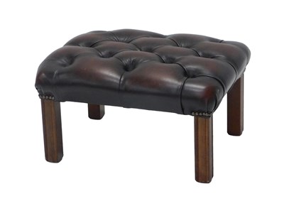 Lot 890 - An ox blood button leather upholstered...