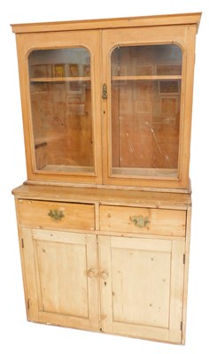 Lot 894 - A Victorian and later pine dresser, the...